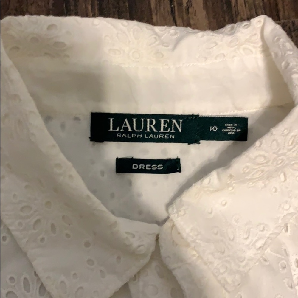 Lauren Ralph Lauren Eyelet Dress 10 NWOT - Picture 3 of 3